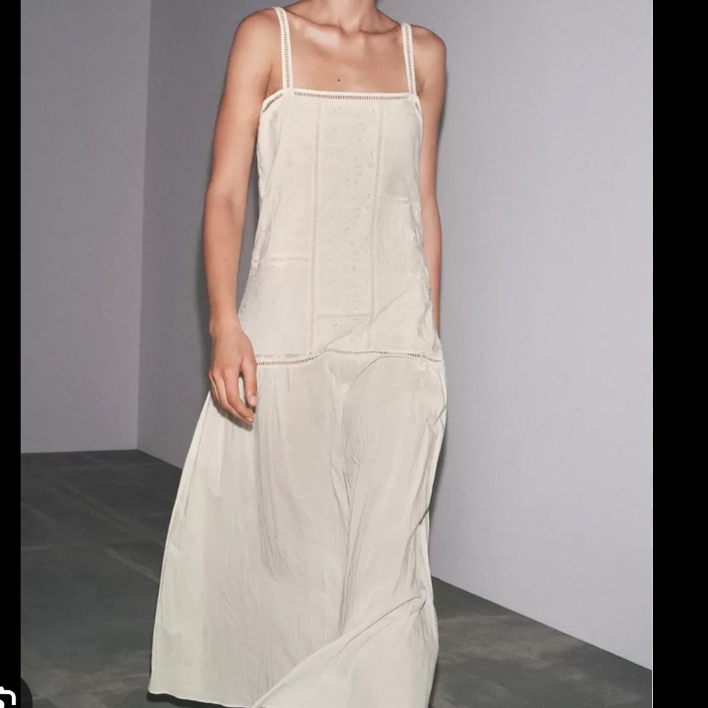 ZW collection patchwork embroidered maxi dress